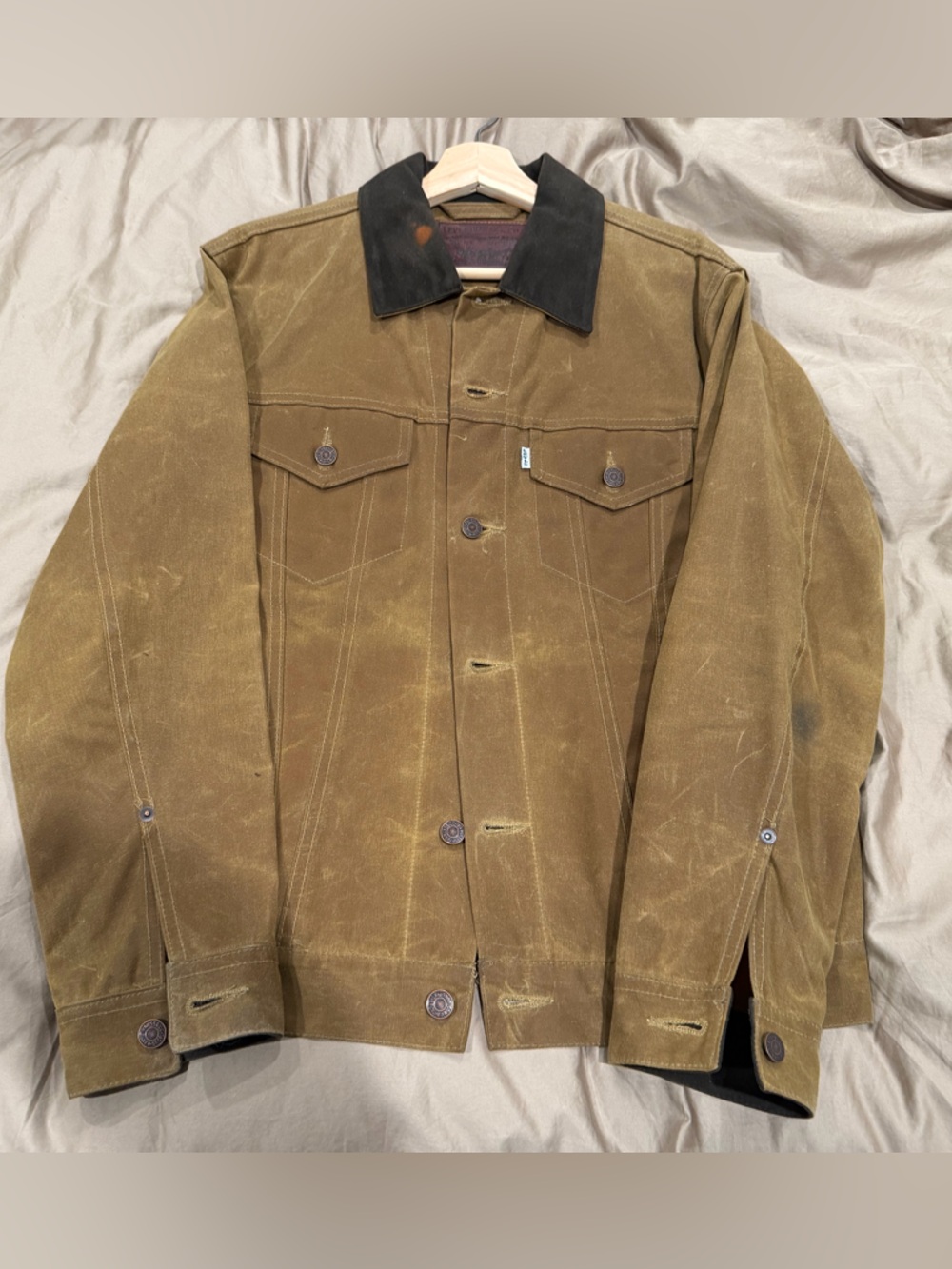 Men's Filson x Levi Waxed Canvas Trucker Jacket - Brown - Large